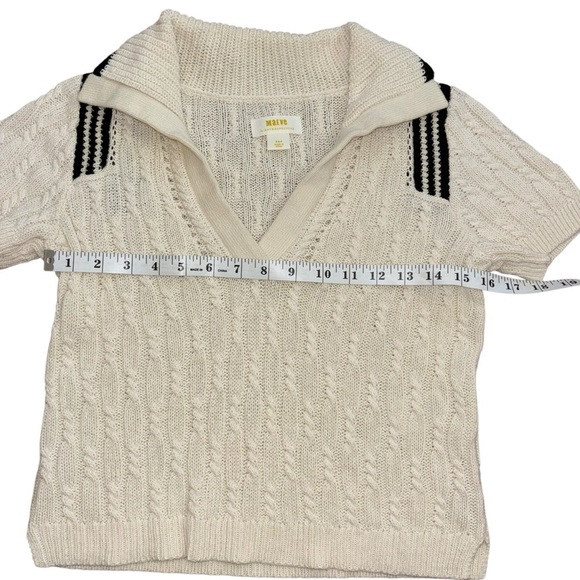Maeve Anthropologie Linen Knit Polo Women’s XSP Preppy Quiet Luxury Sweater - Picture 12 of 13